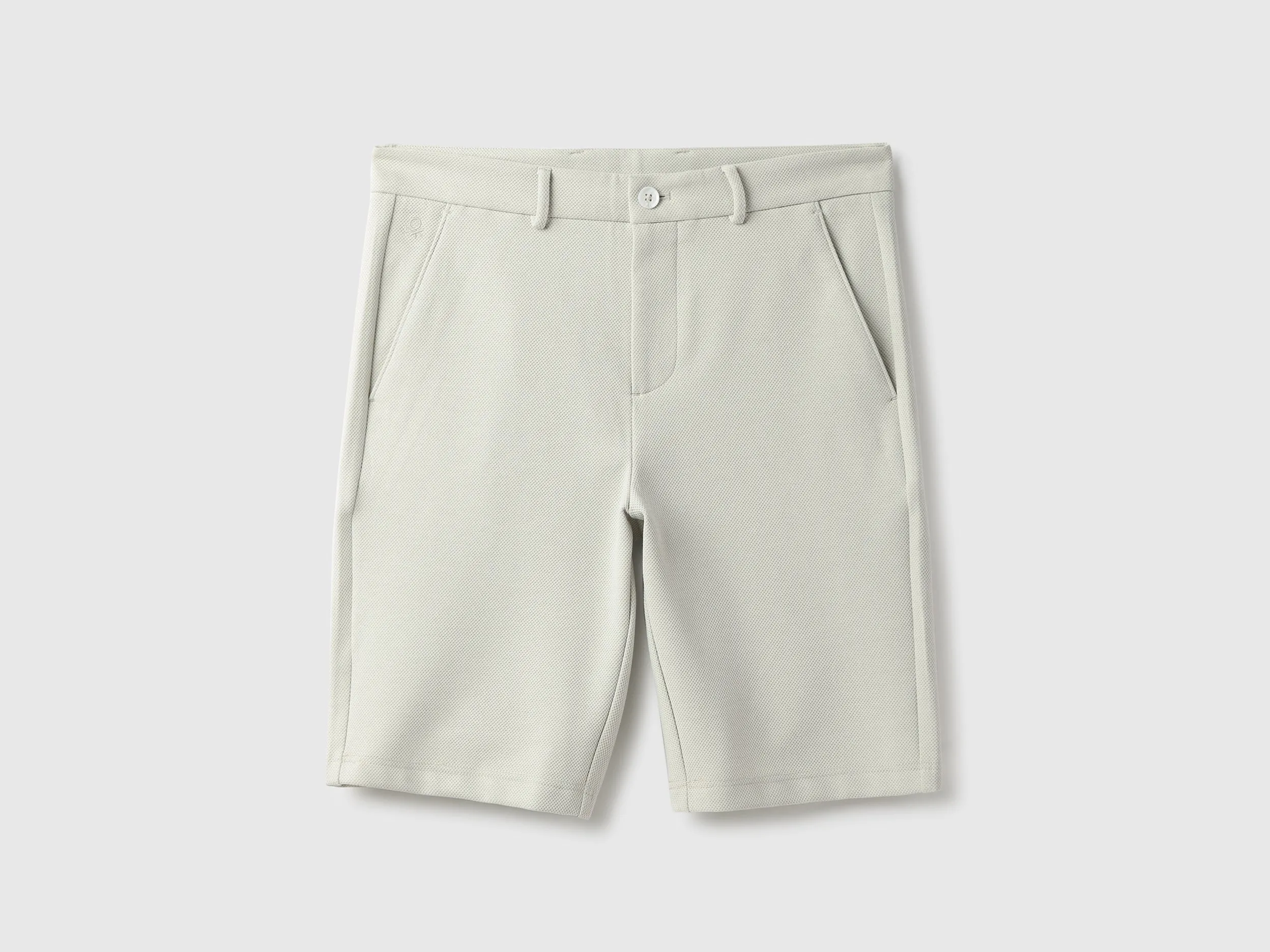 Textured Slim Fit Honeycomb Knit Shorts