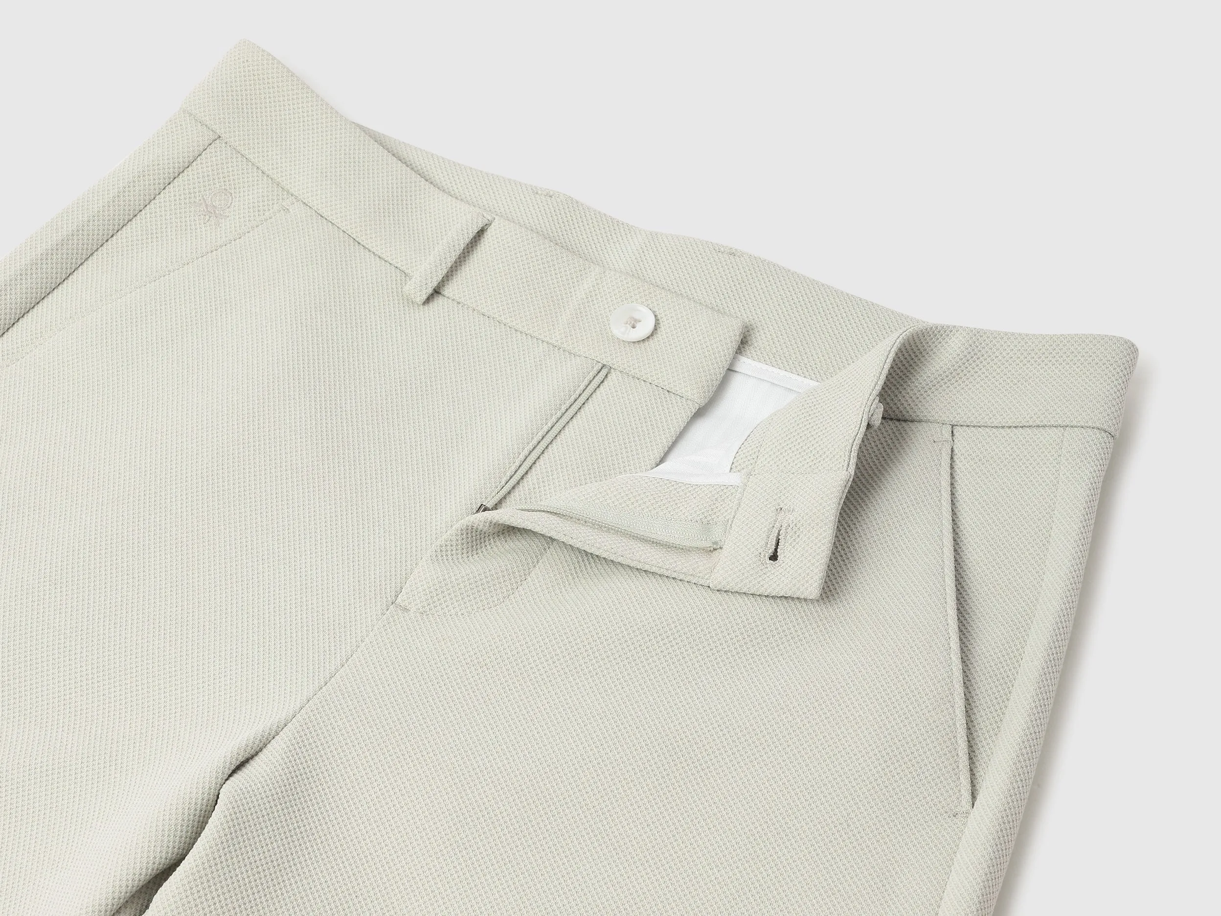 Textured Slim Fit Honeycomb Knit Shorts