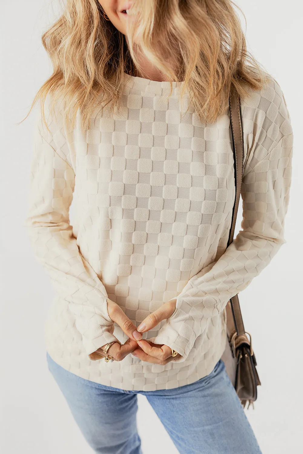 Textured Thumbhole Sleeve Top