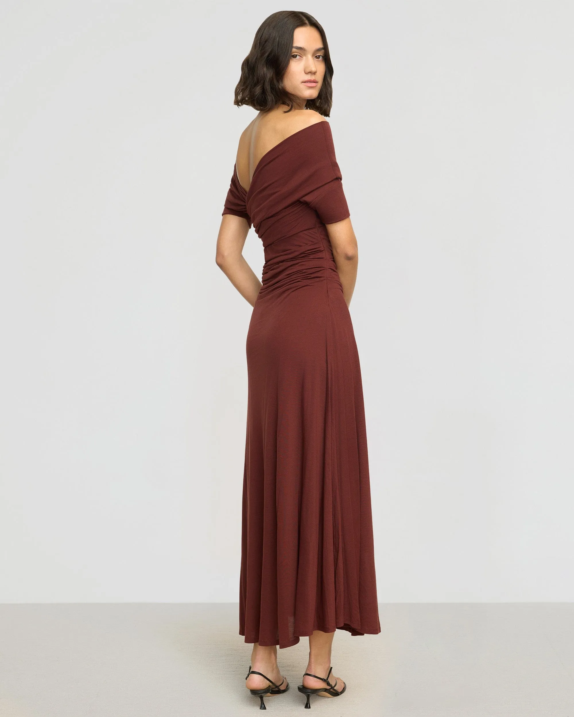 Thilda Ruched Off-Shoulder Dress