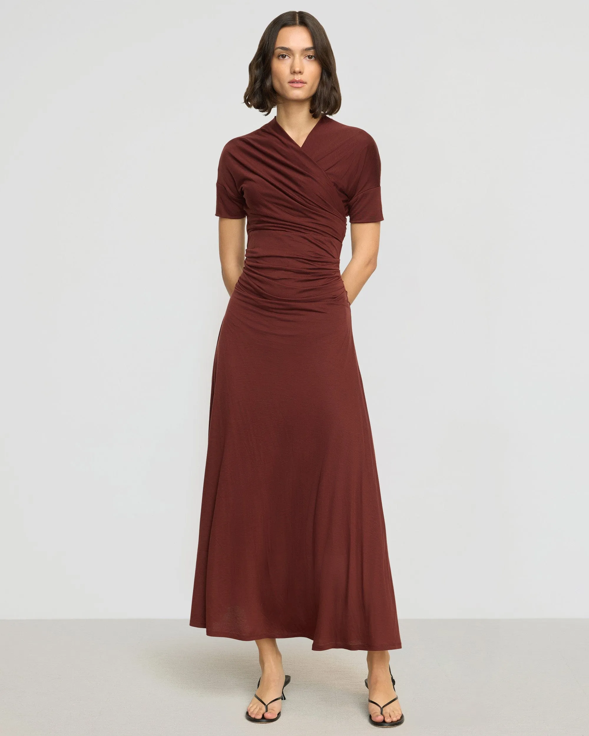 Thilda Ruched Off-Shoulder Dress