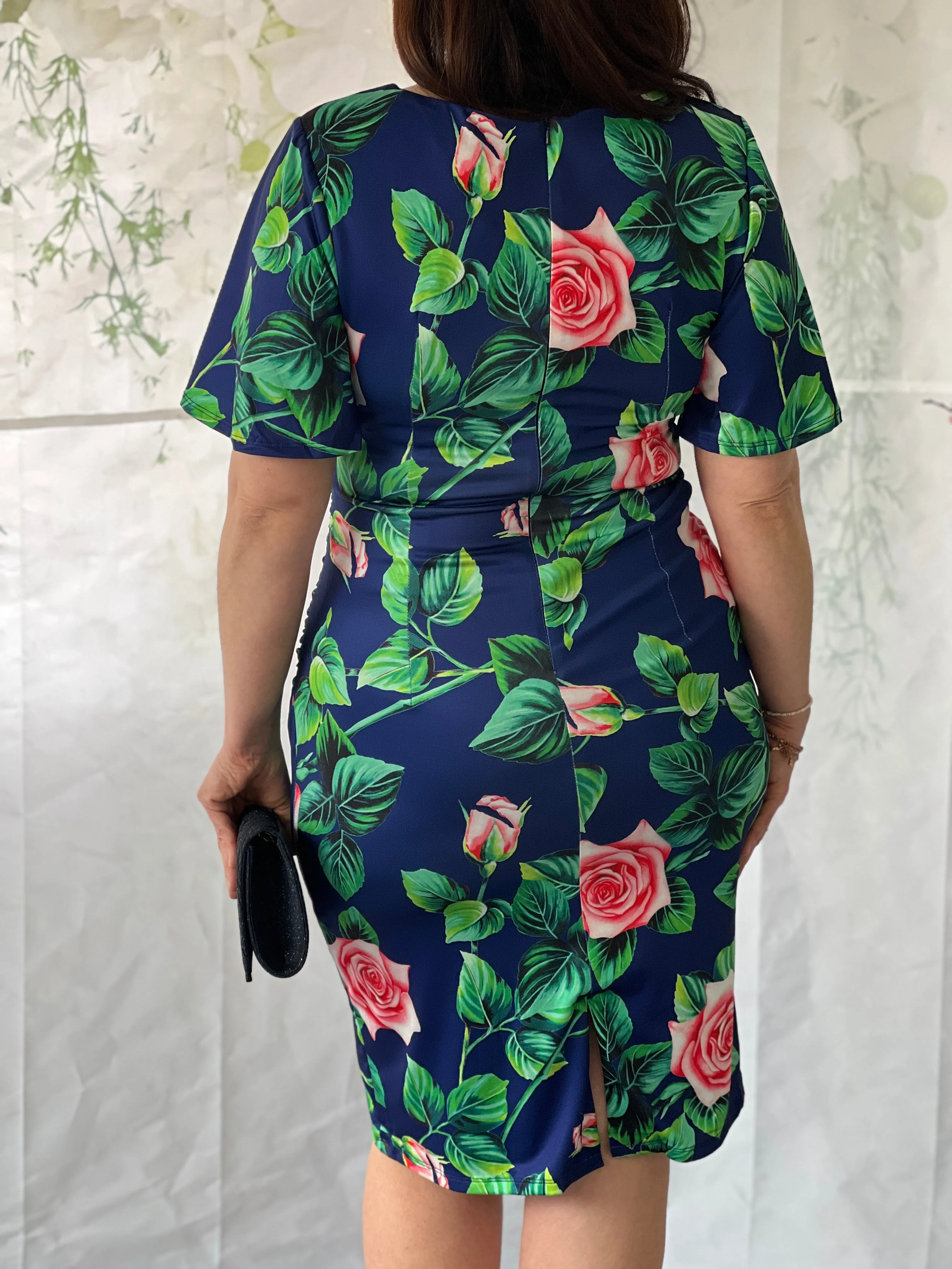Tia Navy Floral Party Dress