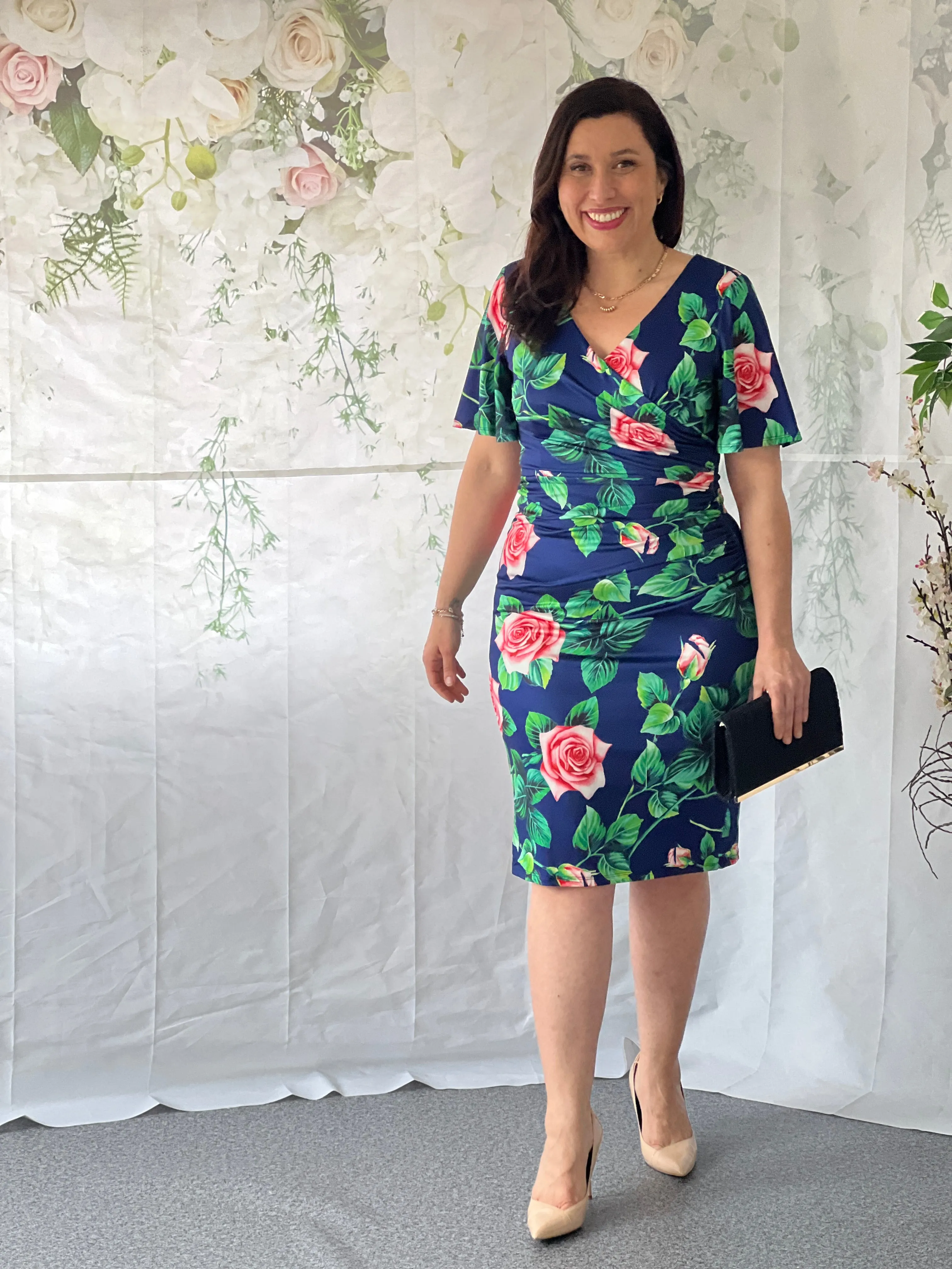 Tia Navy Floral Party Dress