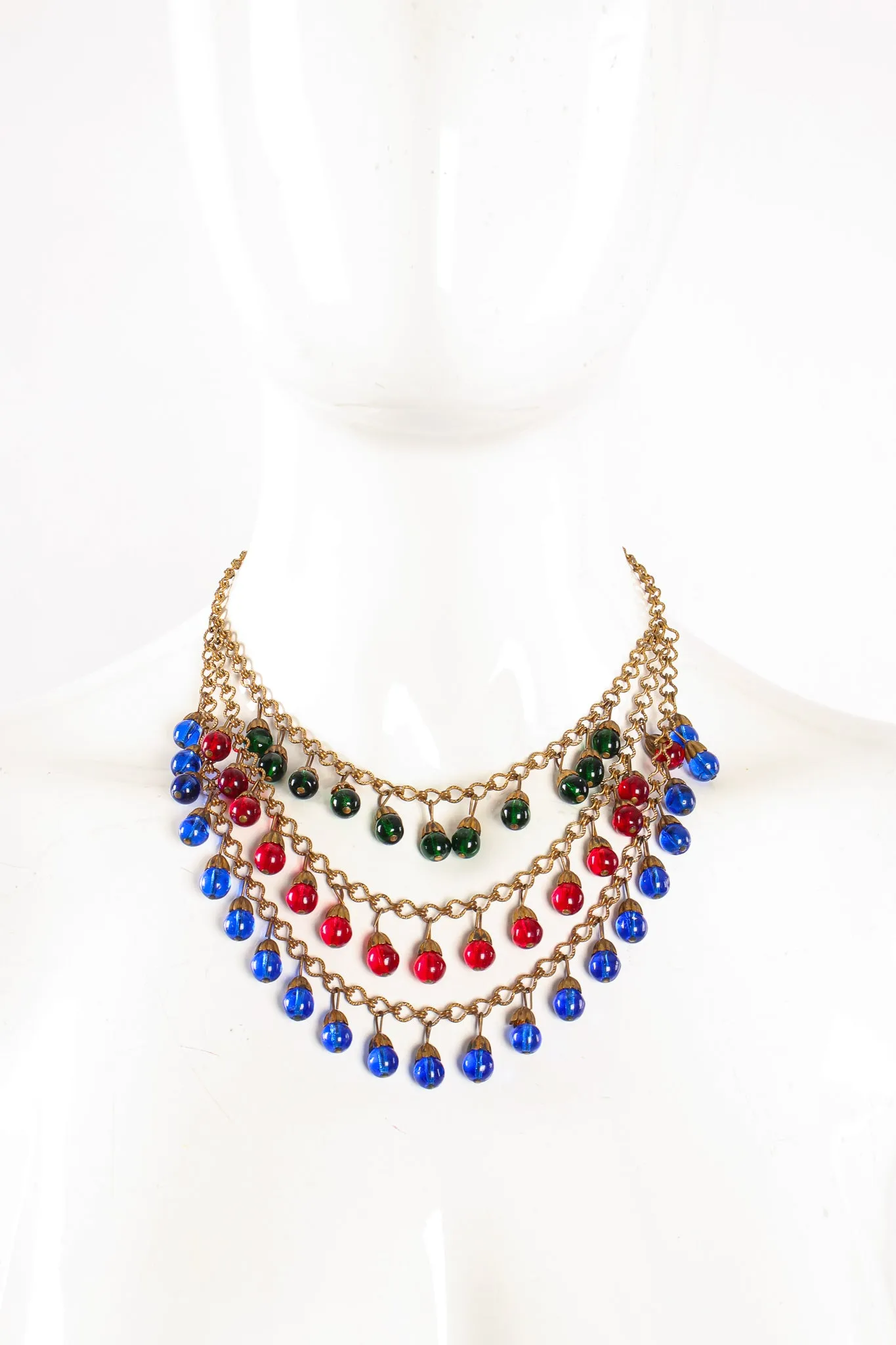 Tiered Glass Bead Necklace