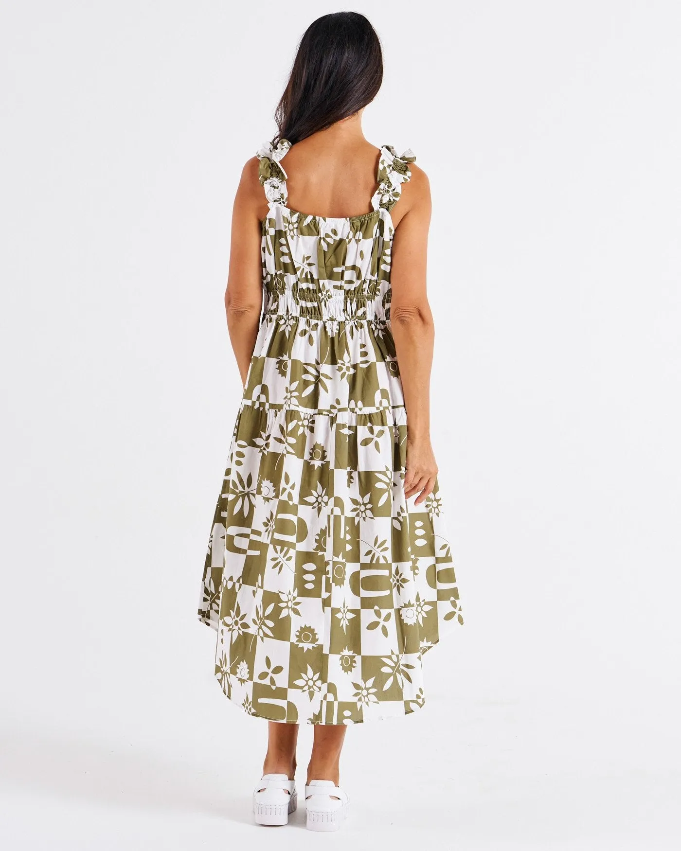Tiered Maxi Frill Dress - Geo Floral