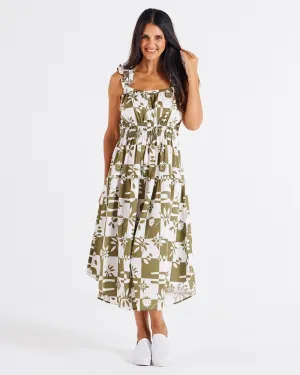 Tiered Maxi Frill Dress - Geo Floral