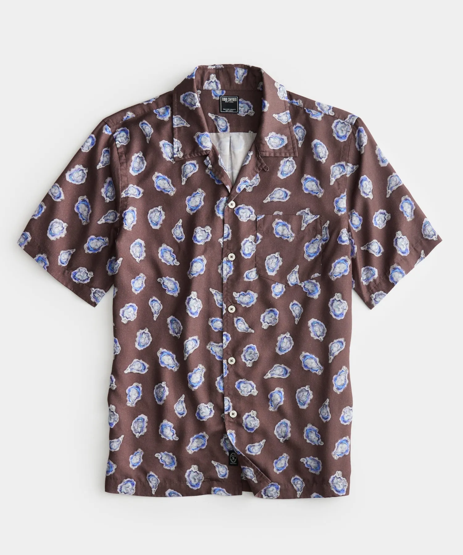 TODD SNYDER CAMP COLLAR SHIRT IN OYSTER