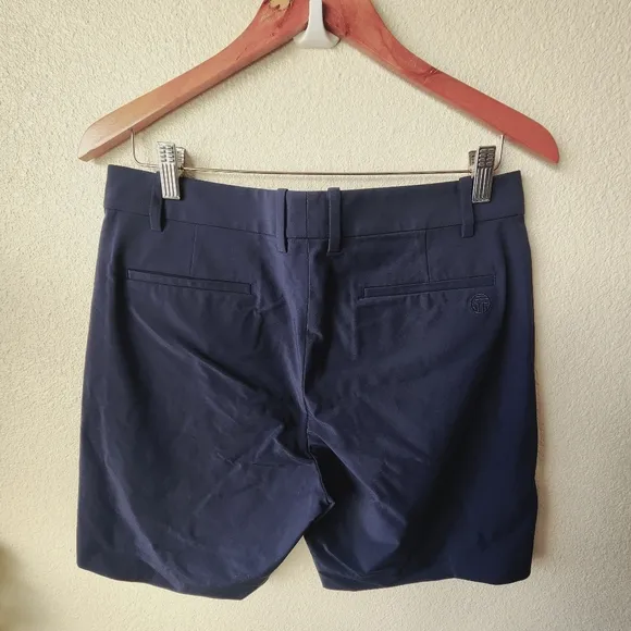 TORY SPORT by Tory Burch Navy Blue Tetch Stretch Twill Golf Sport Shorts 8