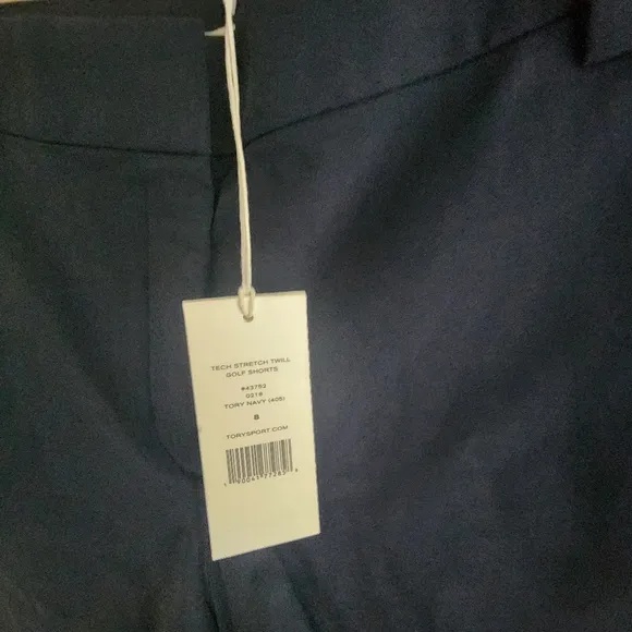 TORY SPORT by Tory Burch Navy Blue Tetch Stretch Twill Golf Sport Shorts 8