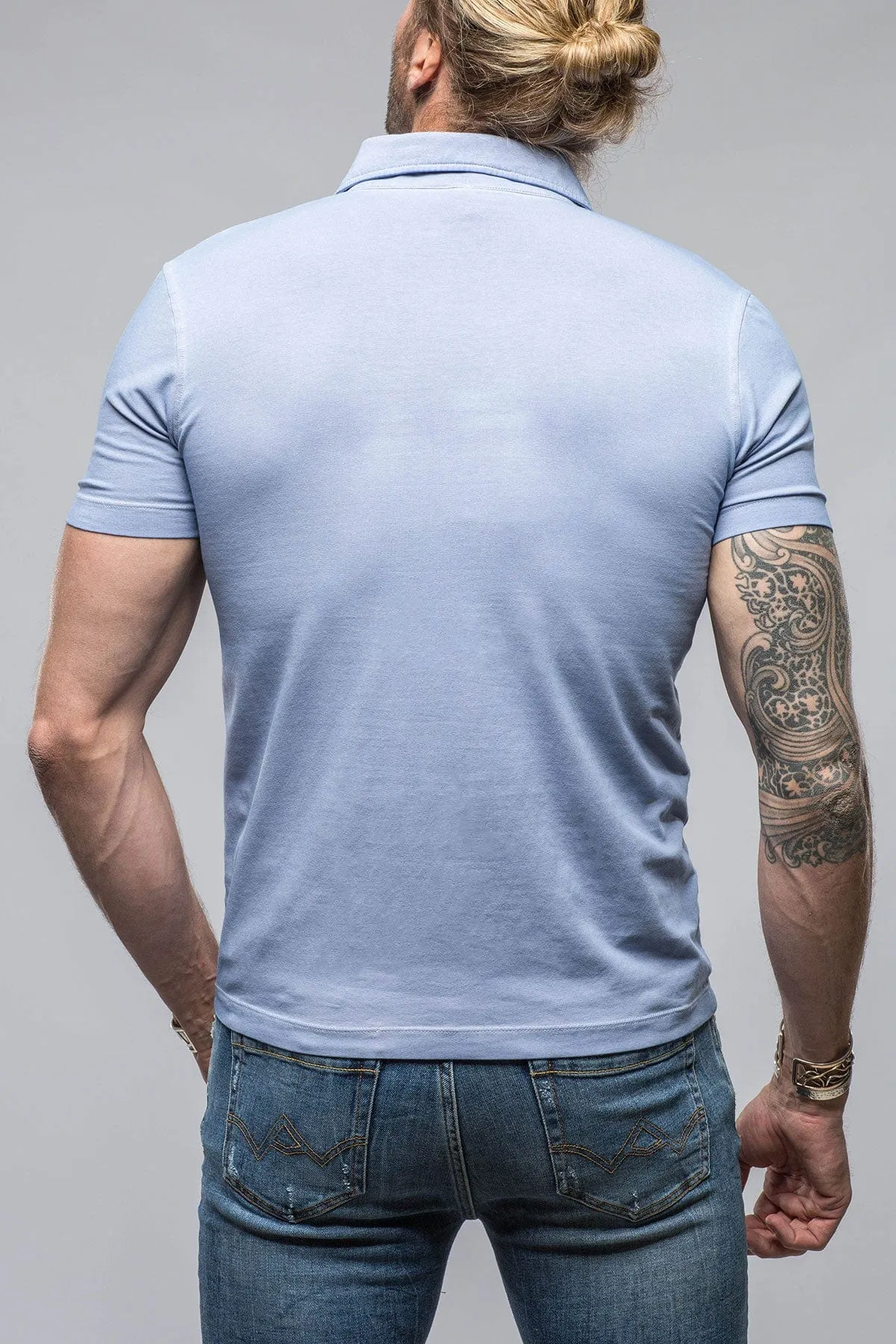 Toulour SS Woven Polo in Lavender