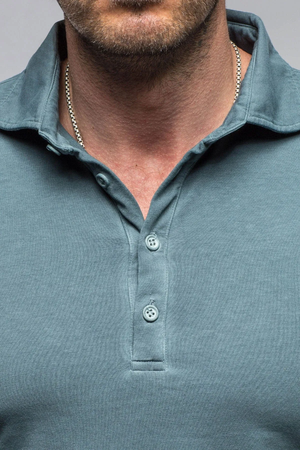 Toulour SS Woven Polo in Slate
