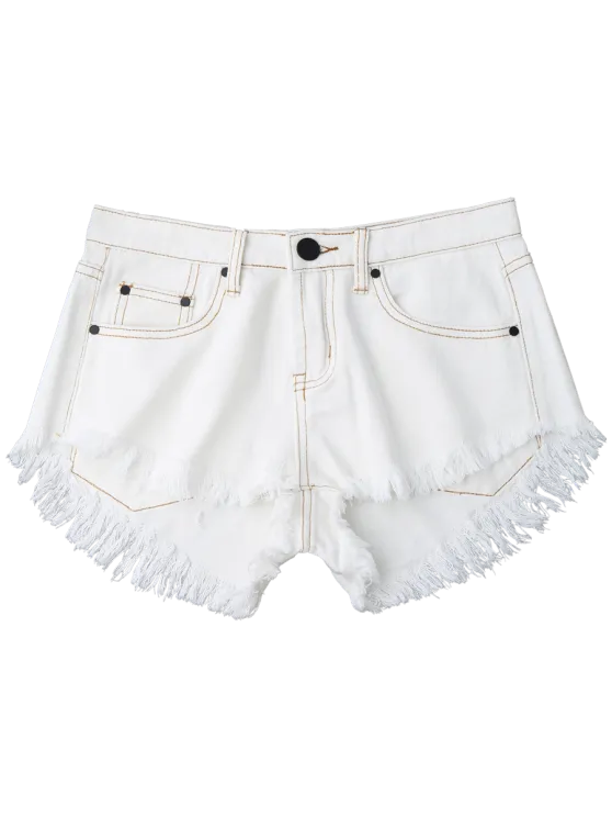 Trendy Cutoffs High Low Denim Shorts