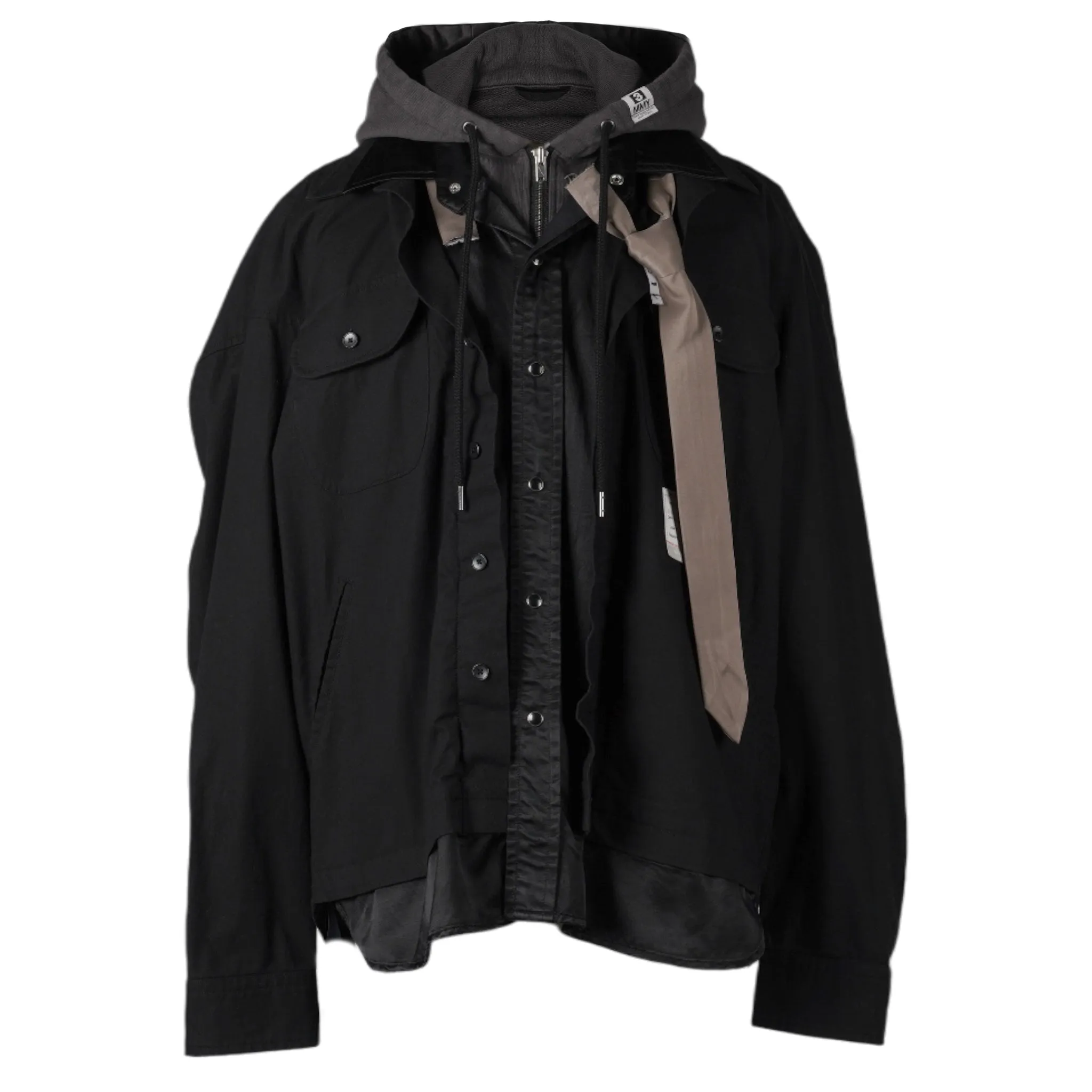 TRIPLE LAYERED SHIRT / BLACK