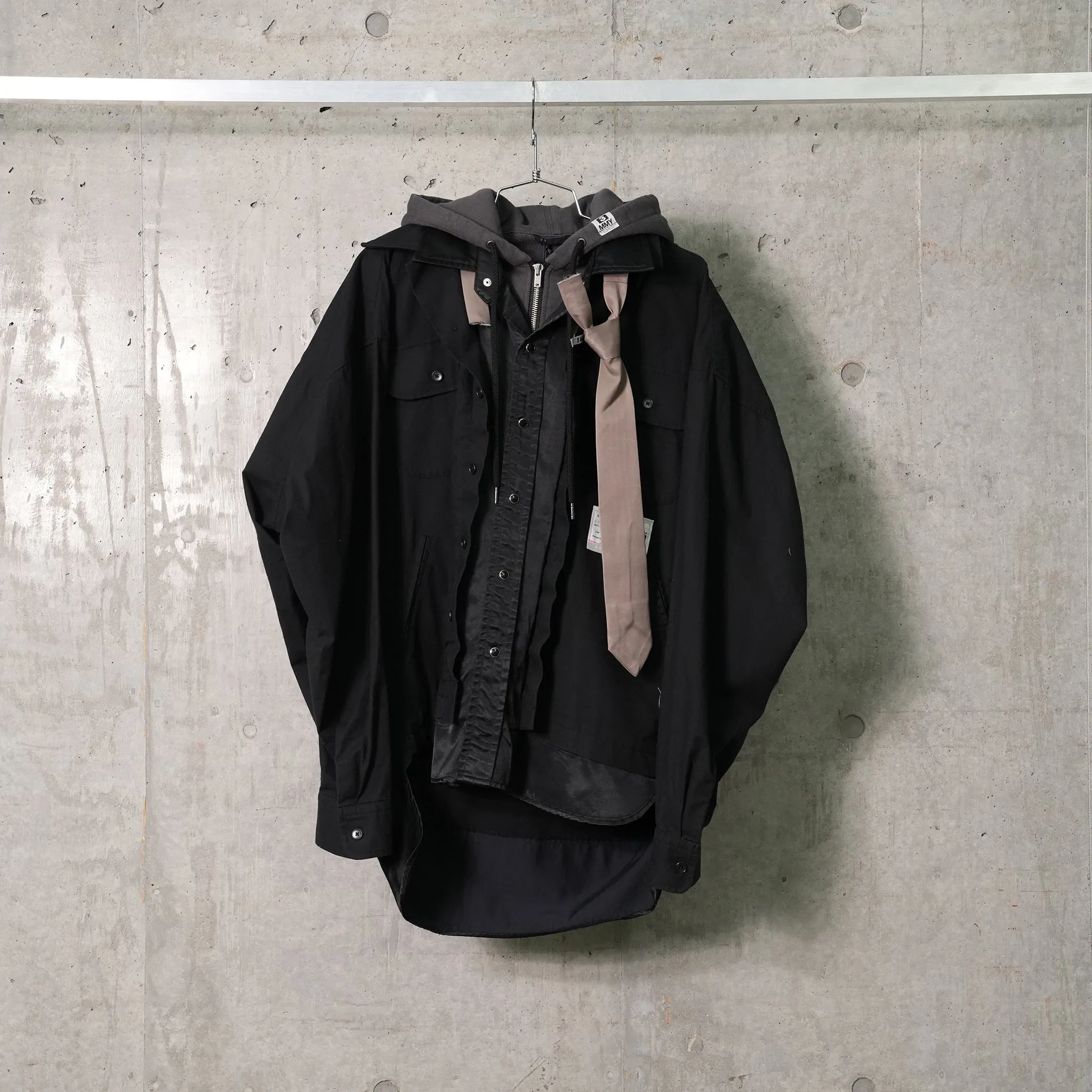 TRIPLE LAYERED SHIRT / BLACK