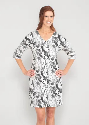 Trixie (8057) ~ Drop Shoulder 3/4 Sleeve V-Neck Dress