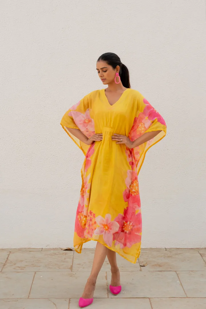 Tuscany Flowers Kaftan Dress