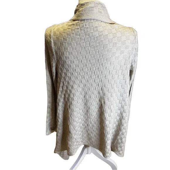 Venus Beige Tan Basket Weave Wrap Sweater with Toggle Closure NWT Size Small