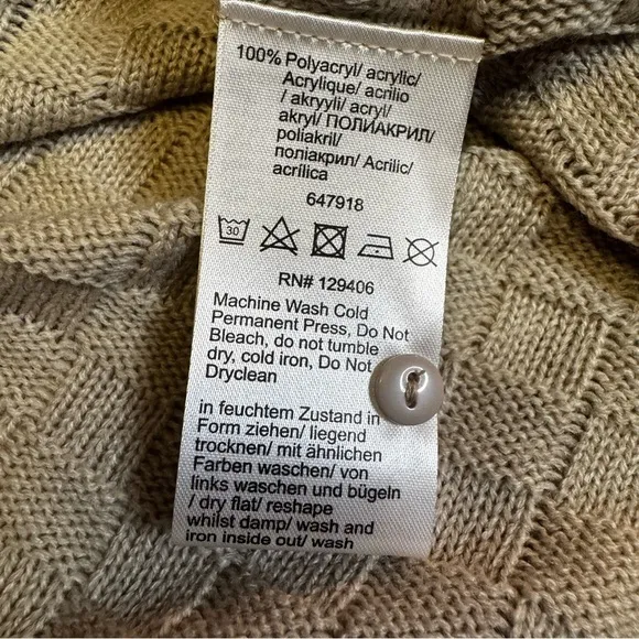Venus Beige Tan Basket Weave Wrap Sweater with Toggle Closure NWT Size Small