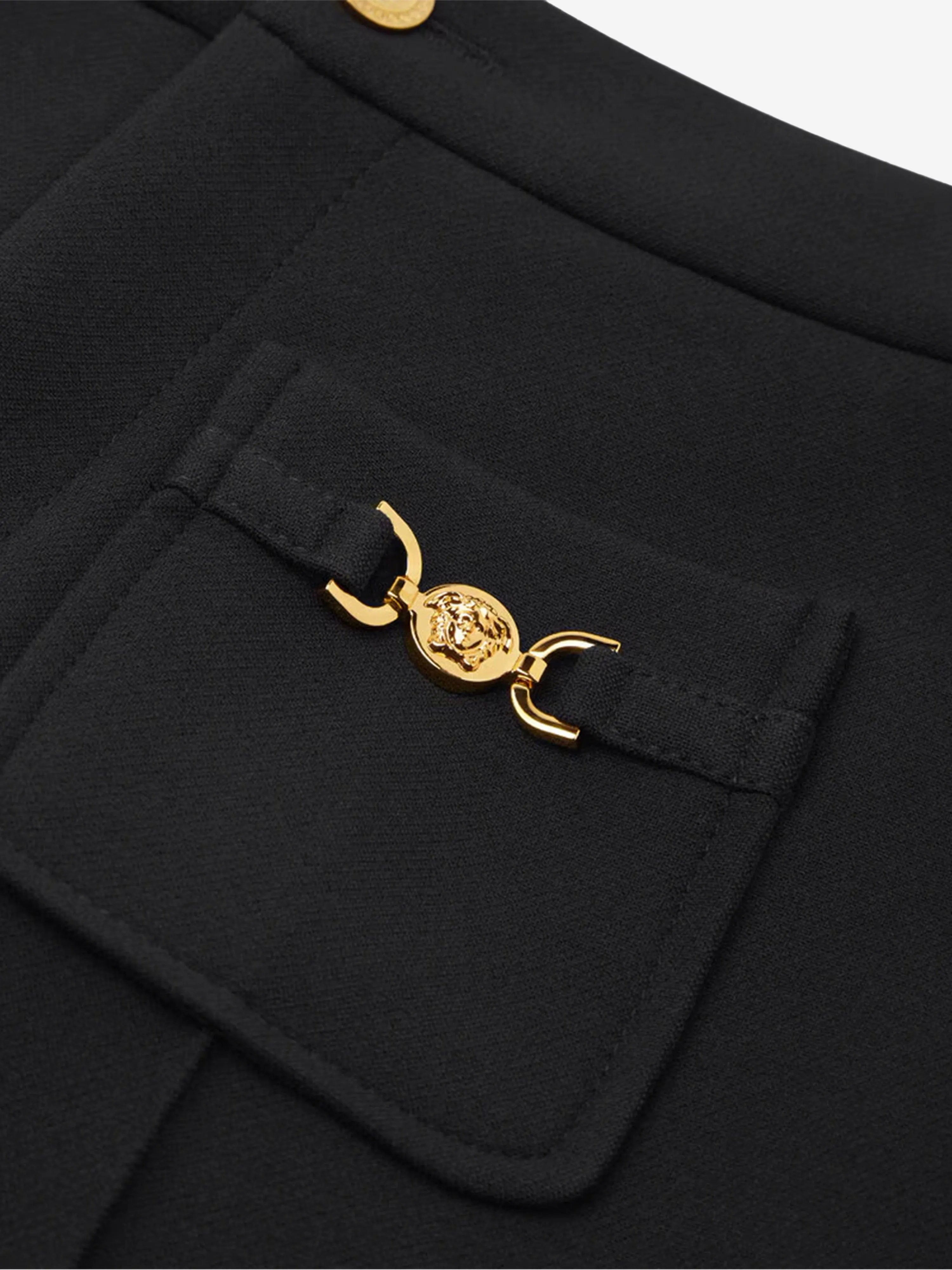 Versace Girls Stretch Cady Shorts in Black