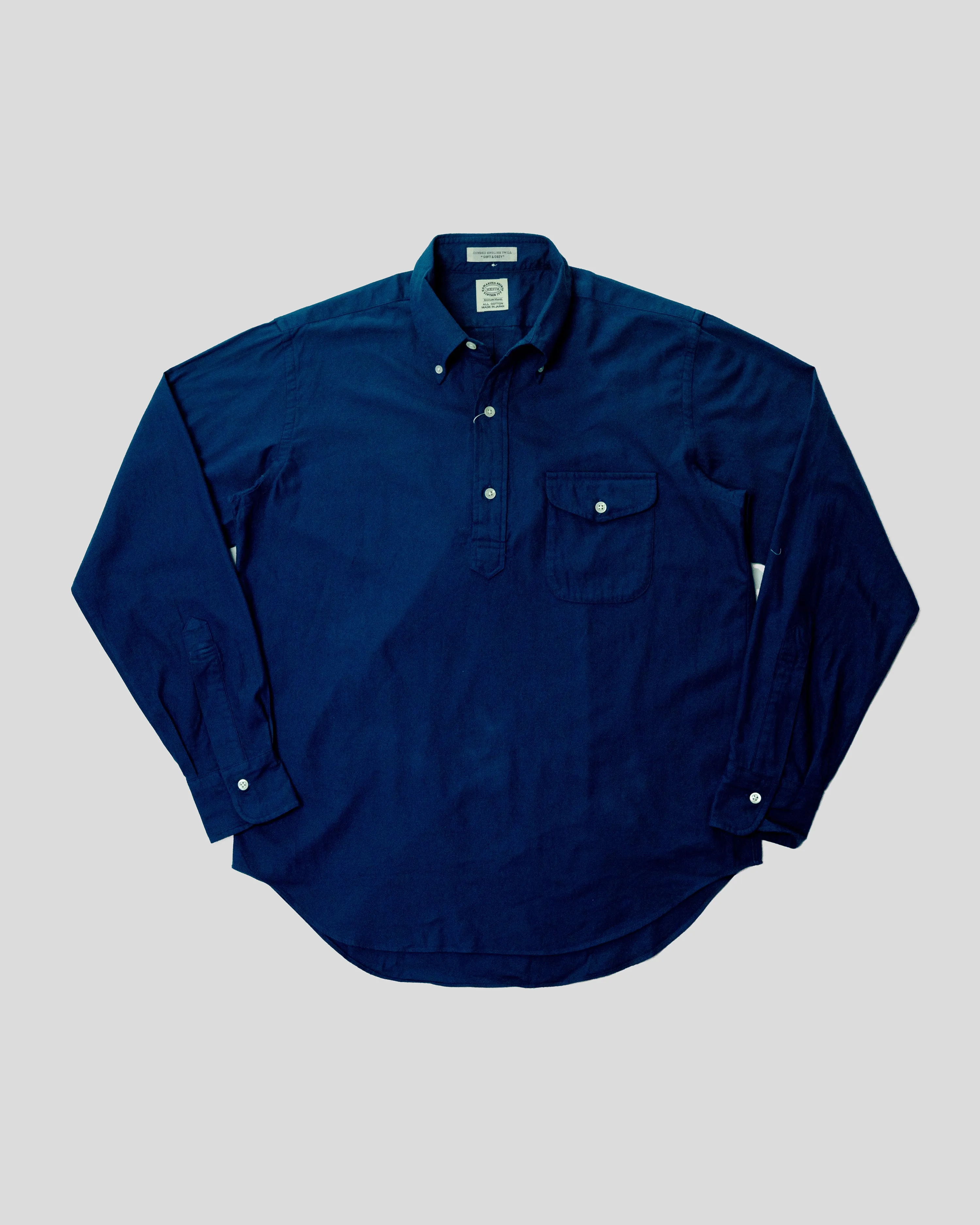 Vintage Ivy Combed Cotton English Twill Button Down EPGS08 | Blue