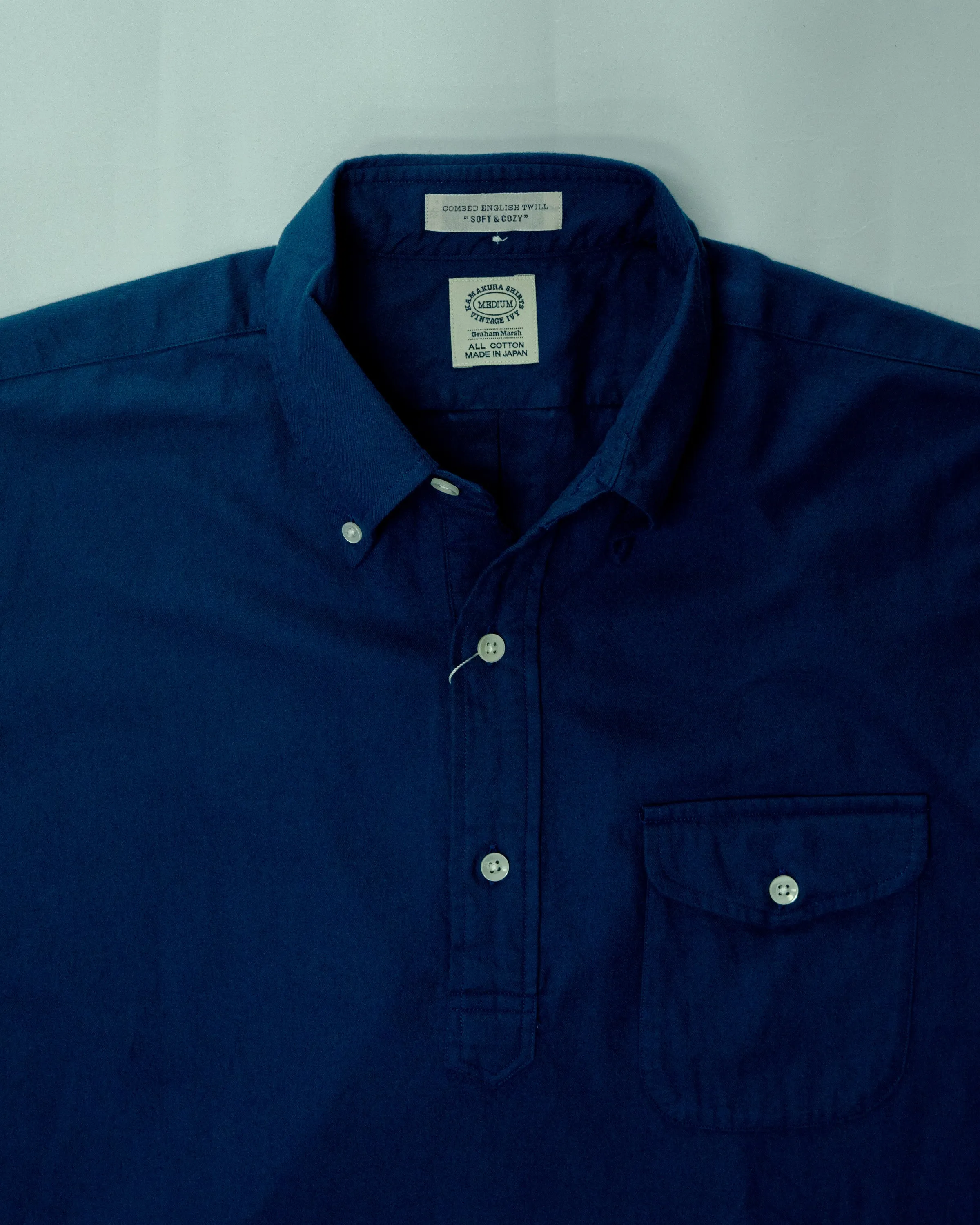 Vintage Ivy Combed Cotton English Twill Button Down EPGS08 | Blue