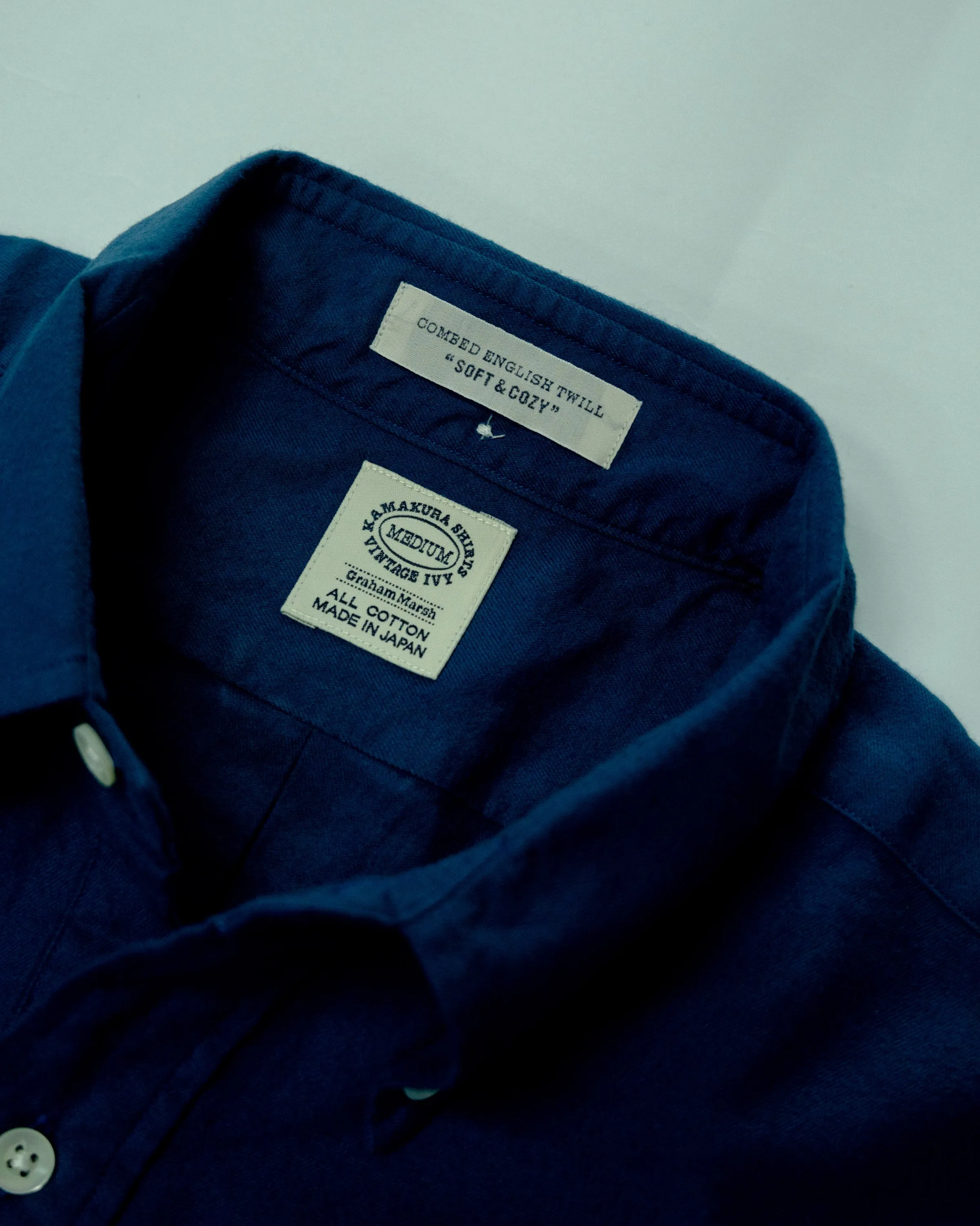Vintage Ivy Combed Cotton English Twill Button Down EPGS08 | Blue