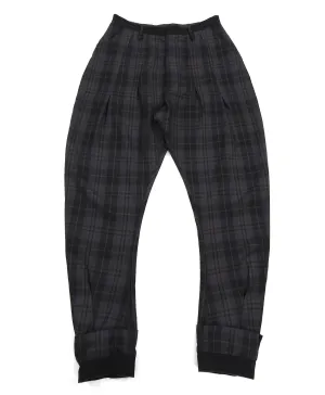 Vivienne Westwood Navy Grey and Brown Plaid Cropped Trousers - 32