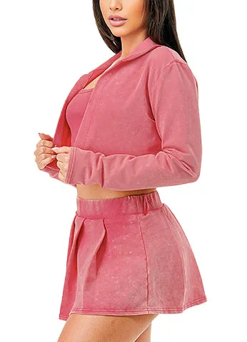 WASHED 3 PCS SKORT SET(MMS2001) <Bundle>