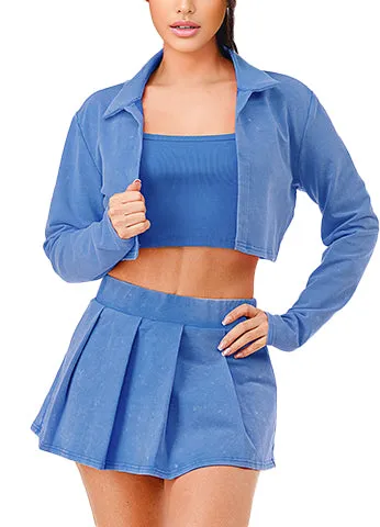 WASHED 3 PCS SKORT SET(MMS2001) <Bundle>