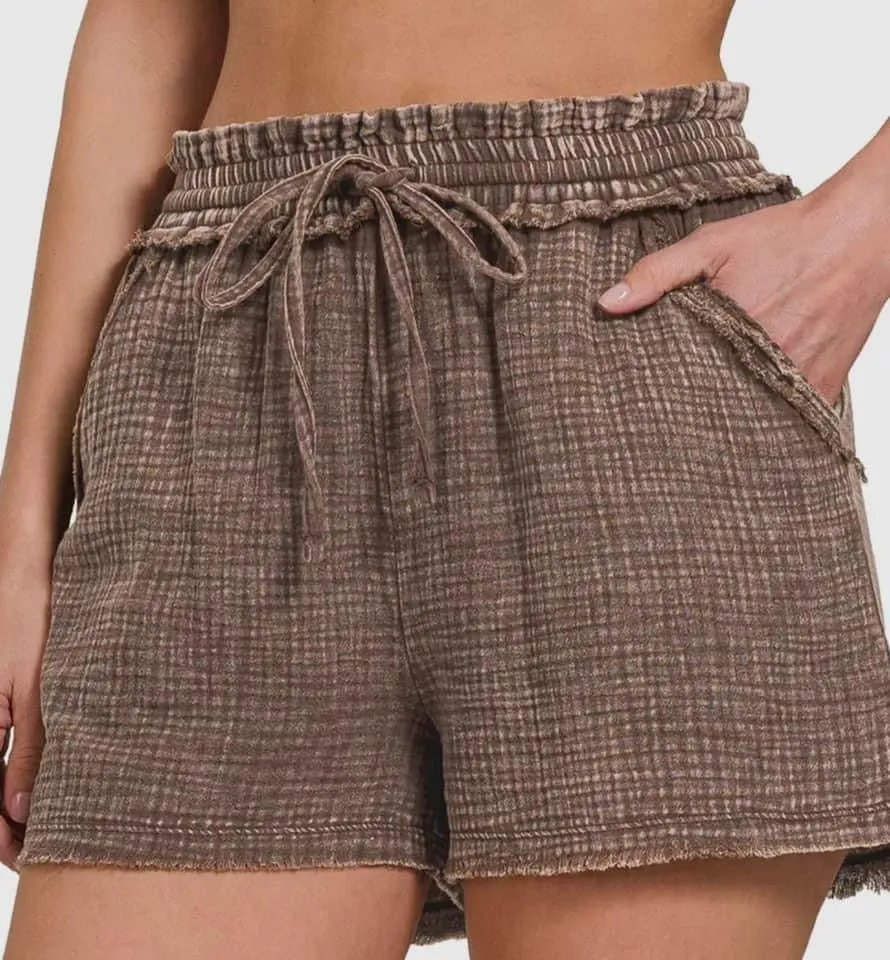 Washed Gauze Shorts