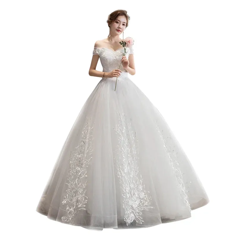 Wedding Dress V-neck Ball Gown Princess Vintage Wedding Dress