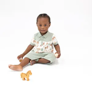 Western Horses Polo & Short Set