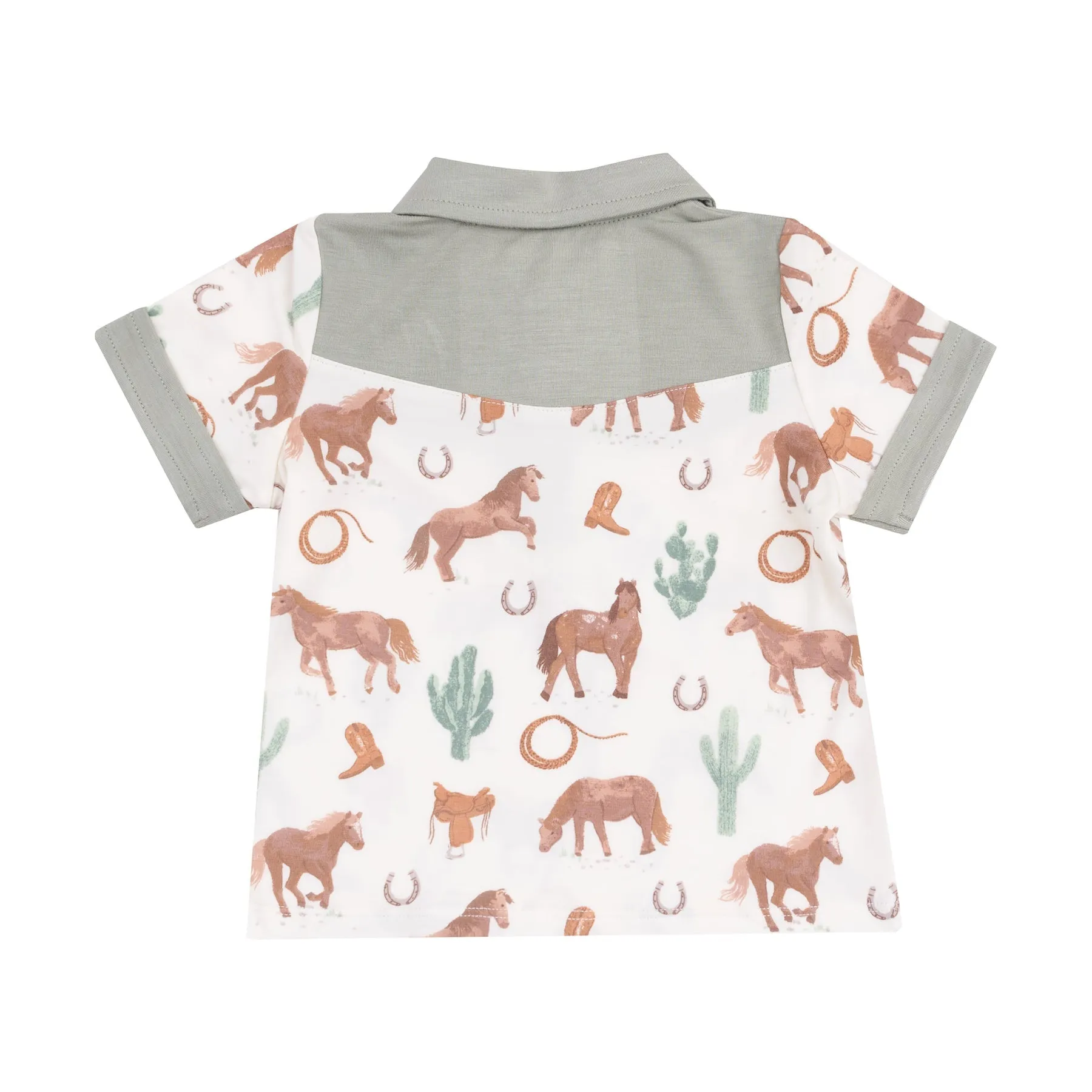 Western Horses Polo & Short Set