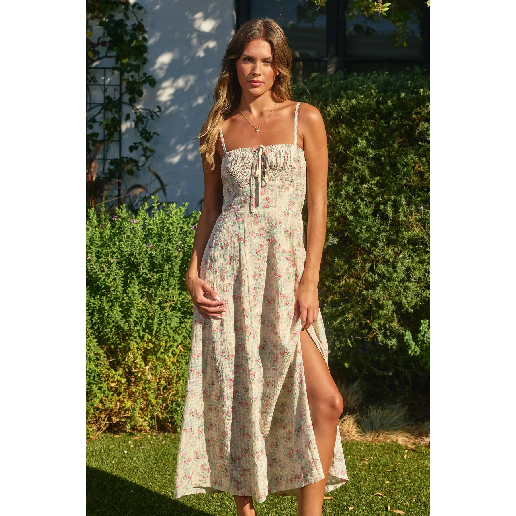 Whisper Lace Up Dress