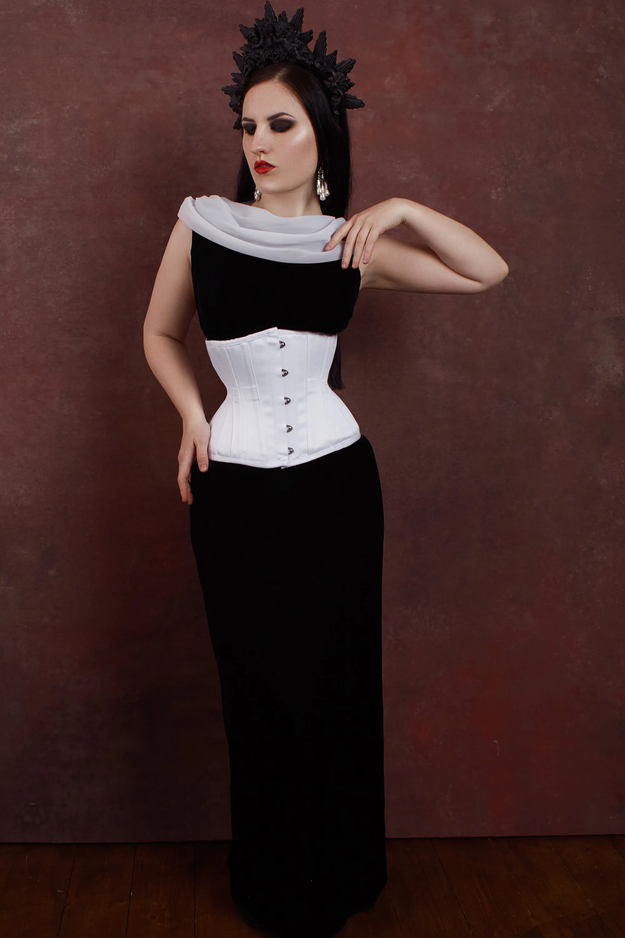 White Expert Waist Training Underbust Bridal Corset