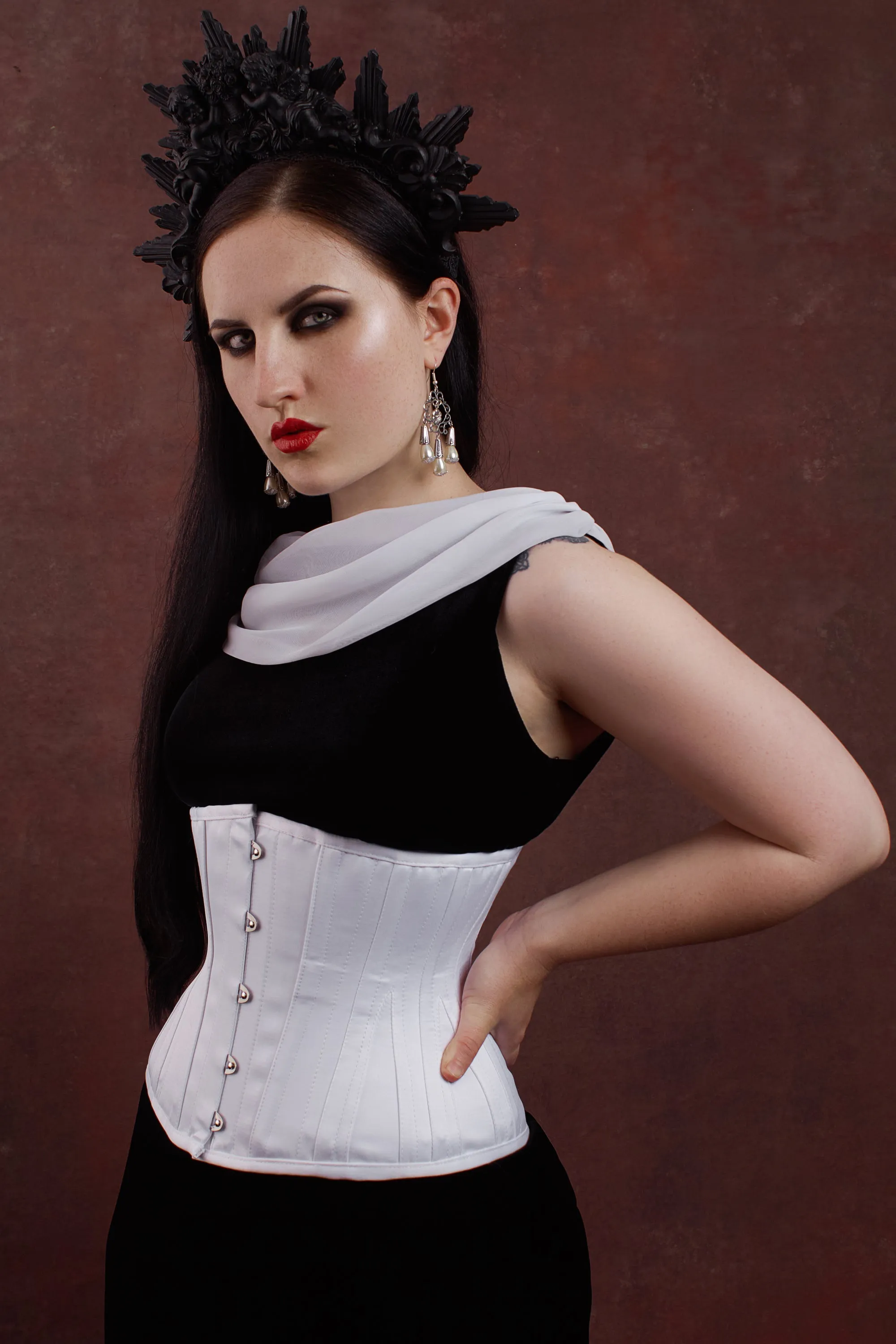 White Expert Waist Training Underbust Bridal Corset