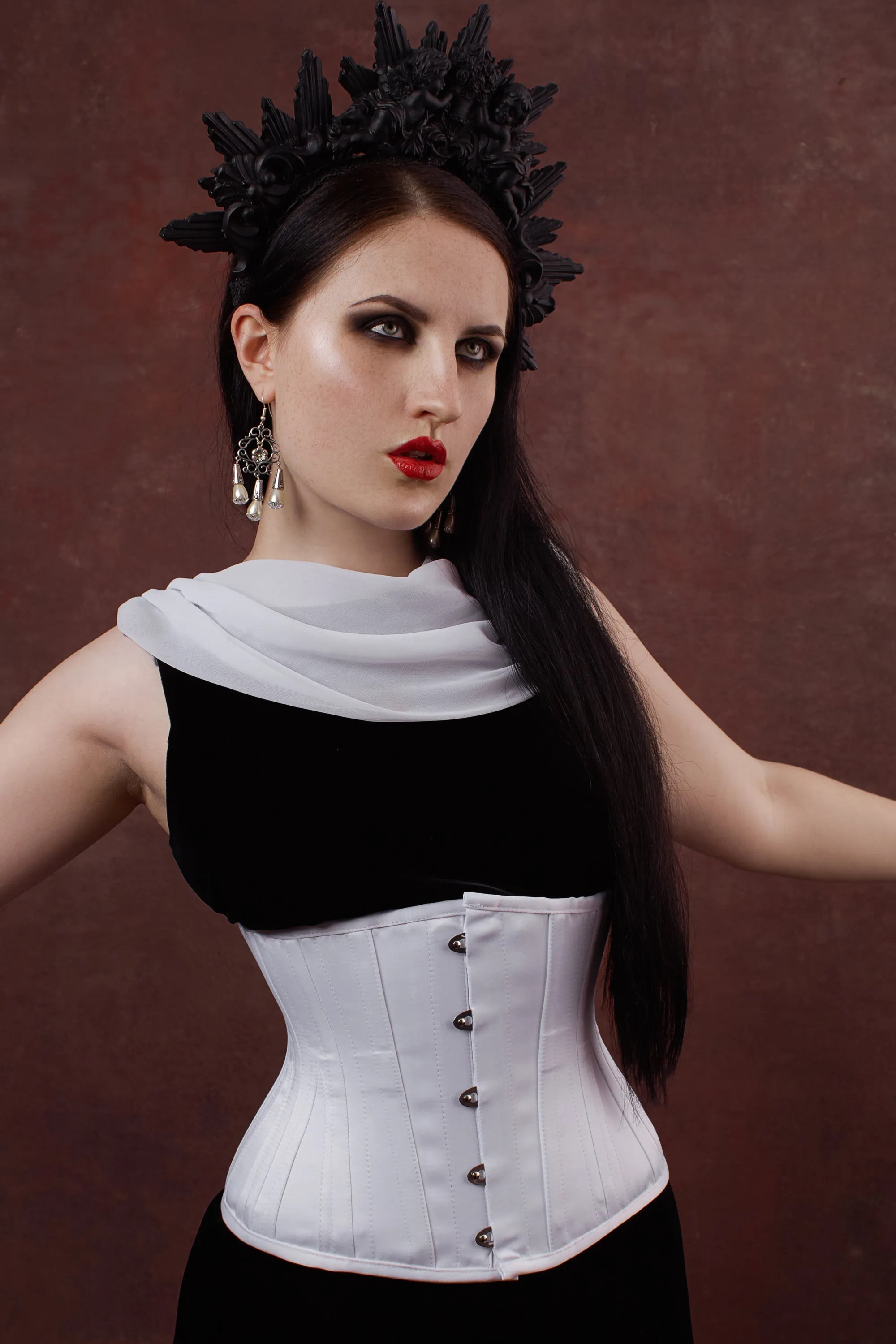 White Expert Waist Training Underbust Bridal Corset