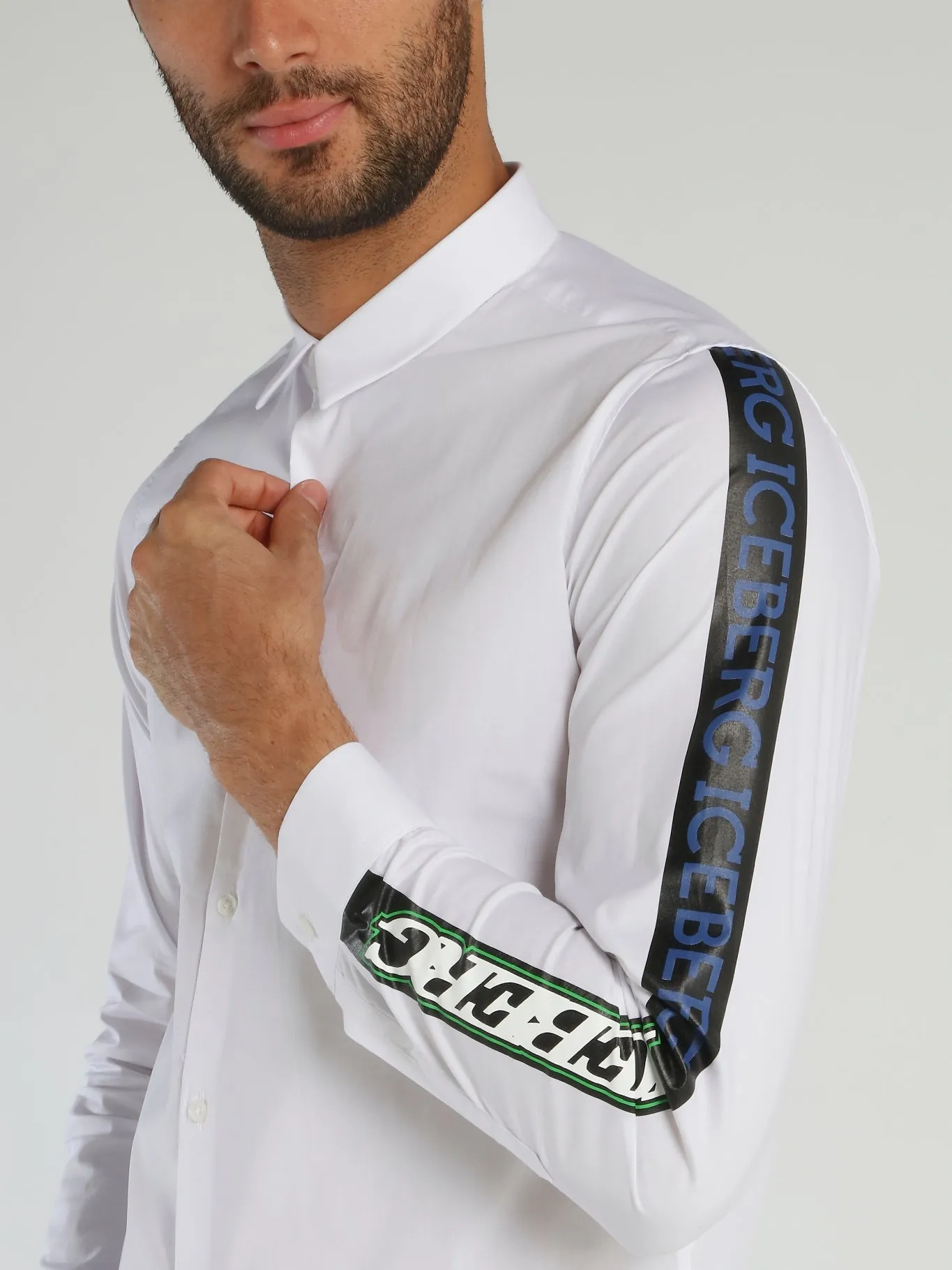 White Logo Sleeve Polo Shirt