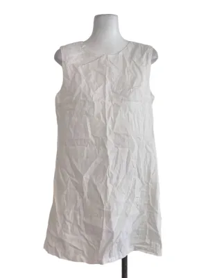 White Textured Shift Dress