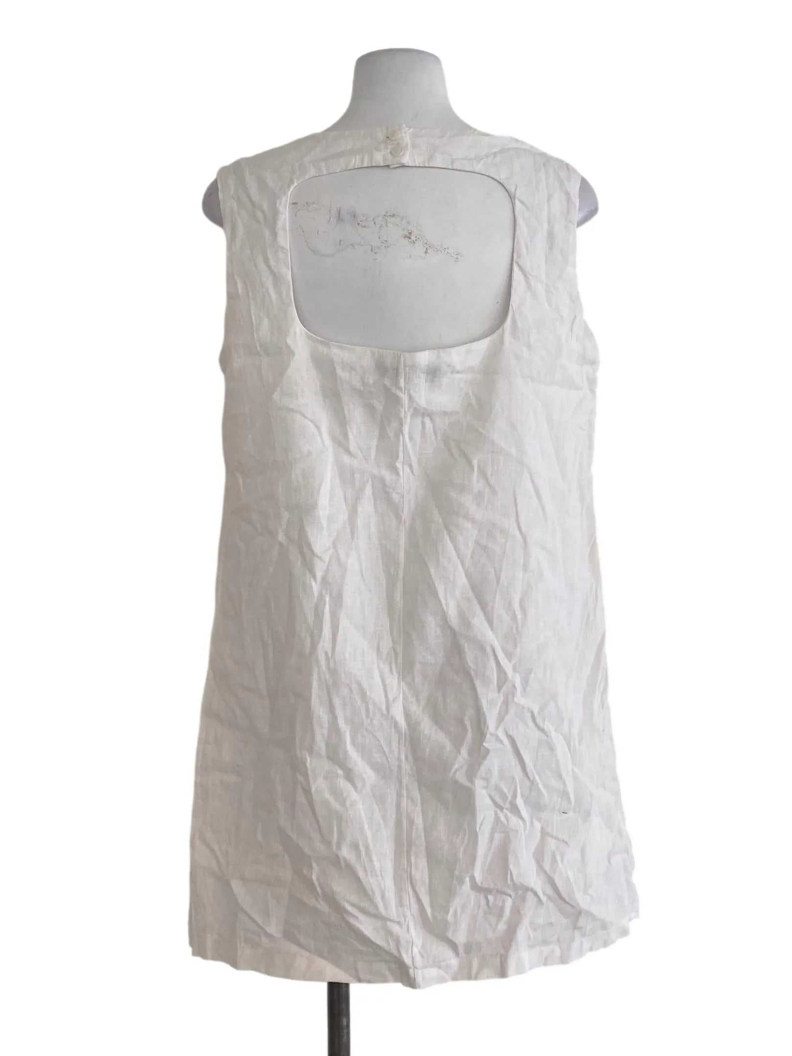 White Textured Shift Dress