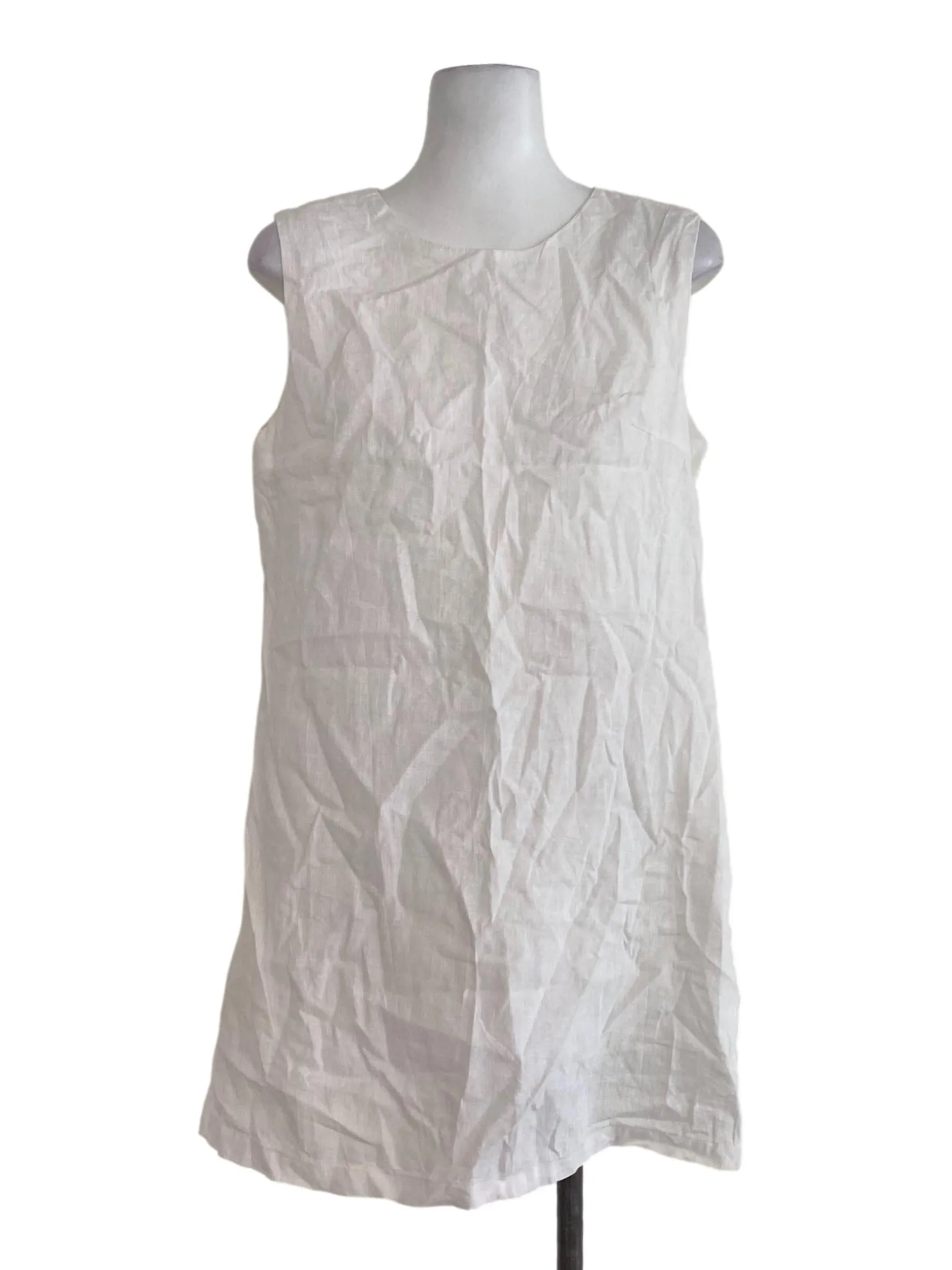 White Textured Shift Dress