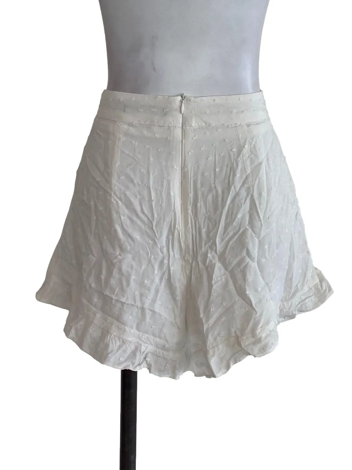 White Textured Short