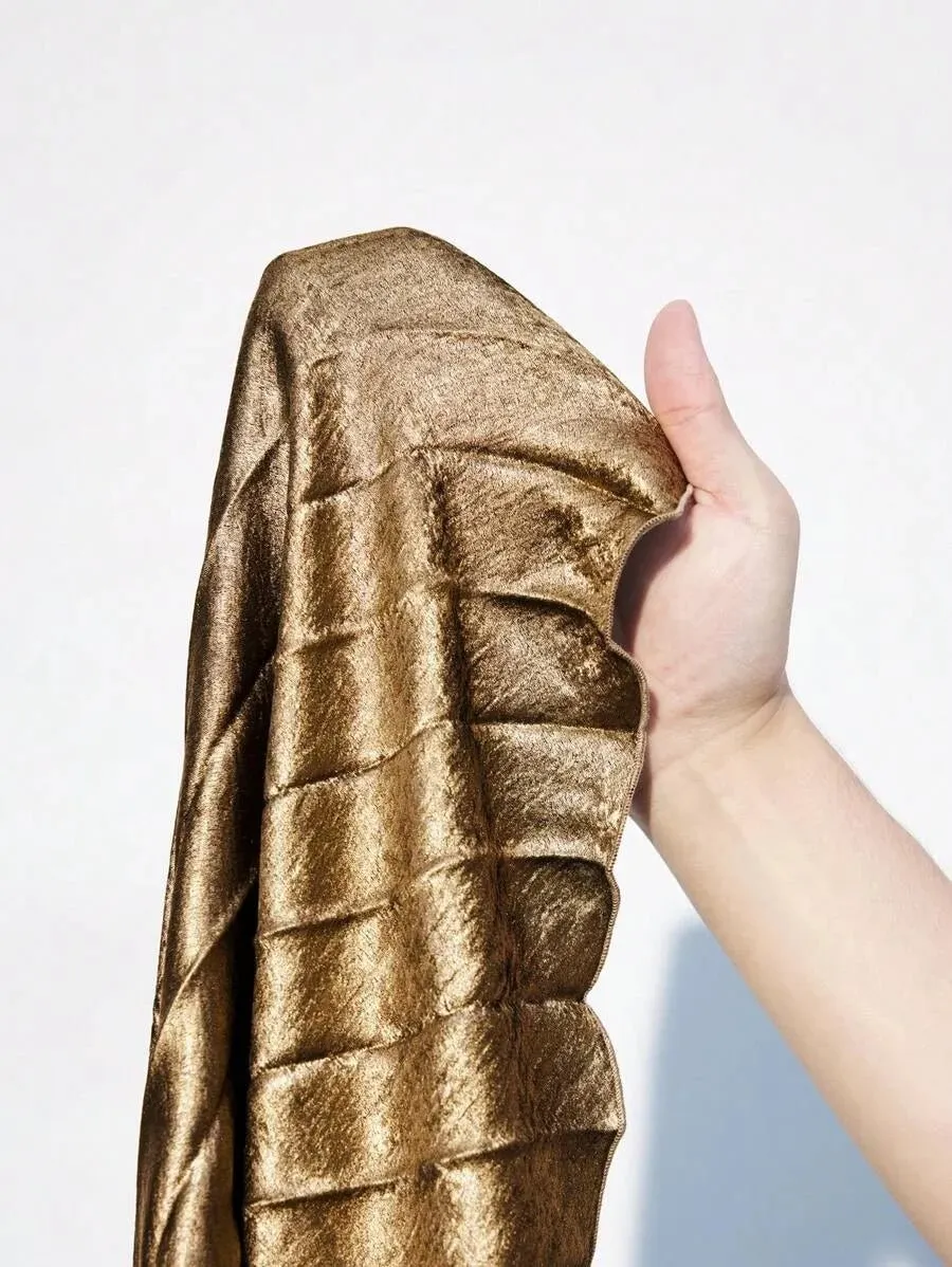 Winter Skirt with Pleats for Versatile Styling in Gold