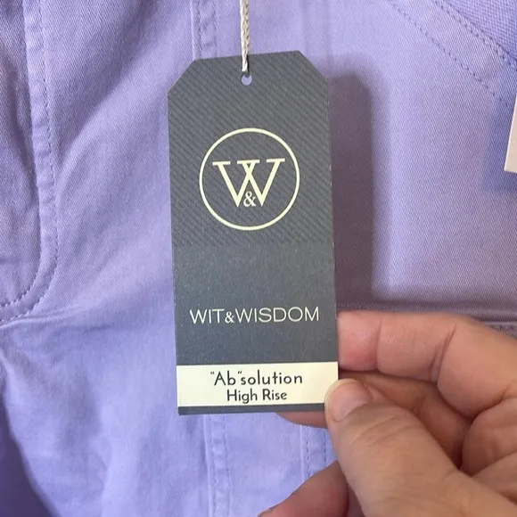 Wit &amp; Wisdom Absolution Frayed High Rise Cargo Shorts Lavender Dust Size 16