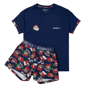 Womens Short Pyjamas - Santa - Shorts & T-Shirt