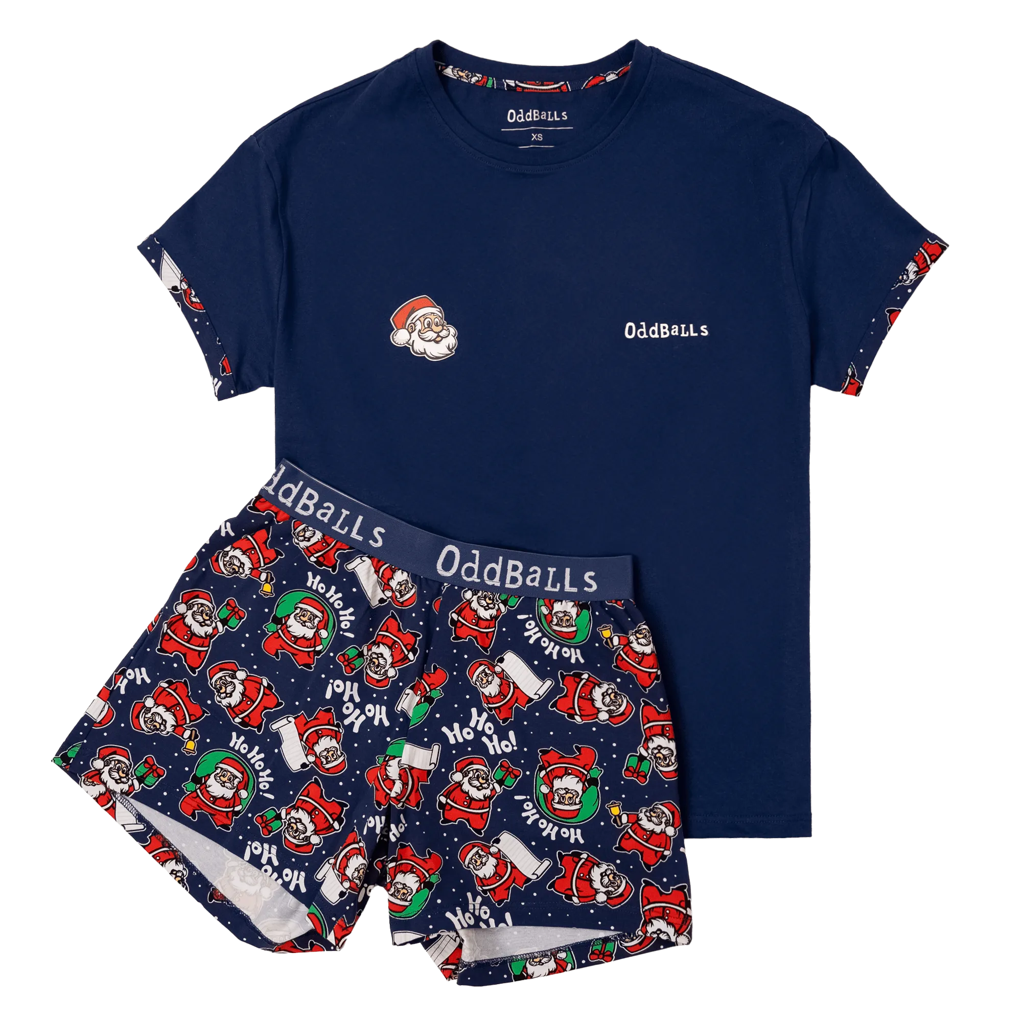 Womens Short Pyjamas - Santa - Shorts & T-Shirt
