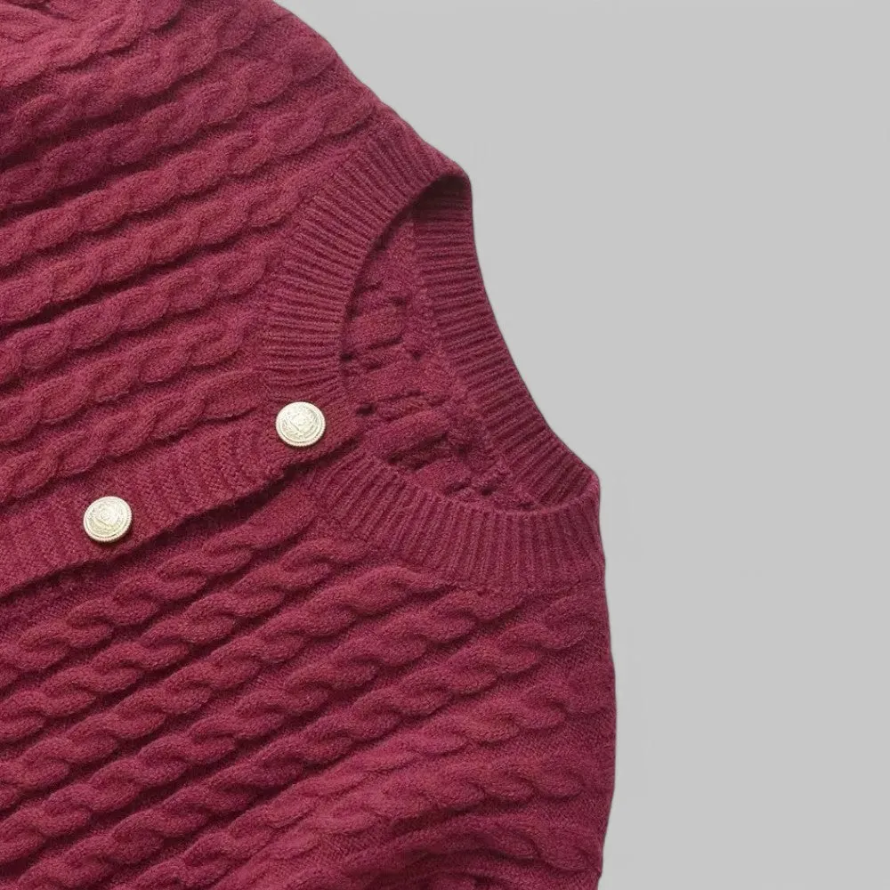 Women's Short Sleeve Cropped Knit Cardigan