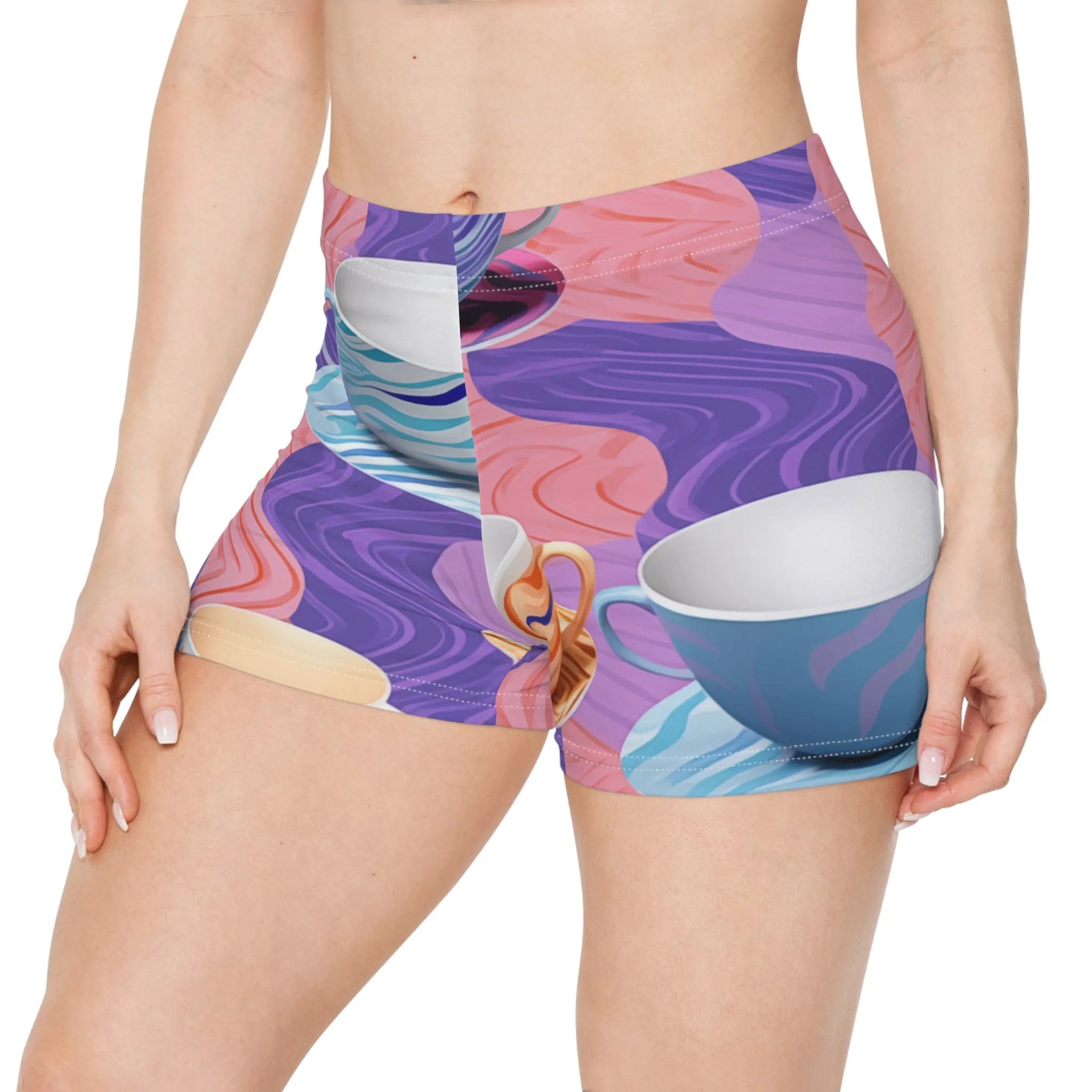 Workout Shorts - Emmalina Giverny Coffee Cups