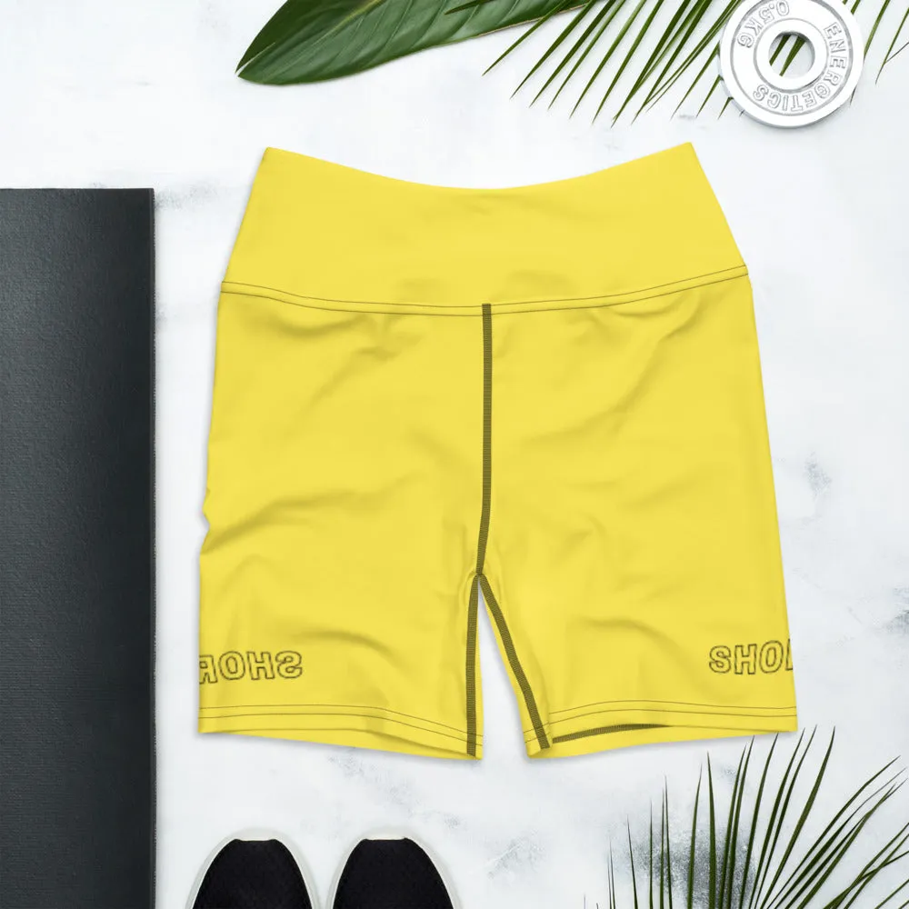Yellow SHORMEHD Biker Shorts