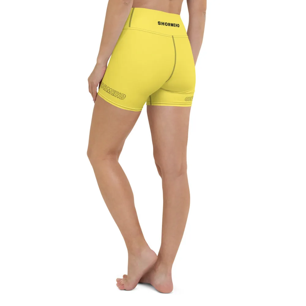 Yellow SHORMEHD Biker Shorts